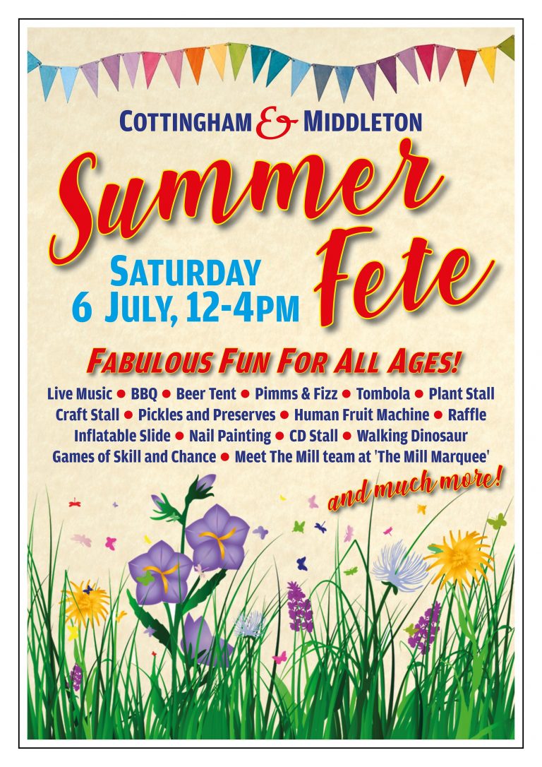 Village Fete 6 July, 12 noon to 4pm